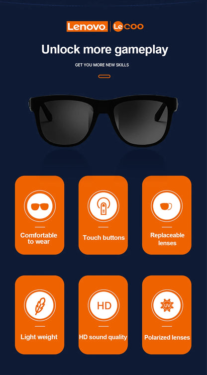 Lenovo C8 HiFi HD Call Sunglasses Earphone