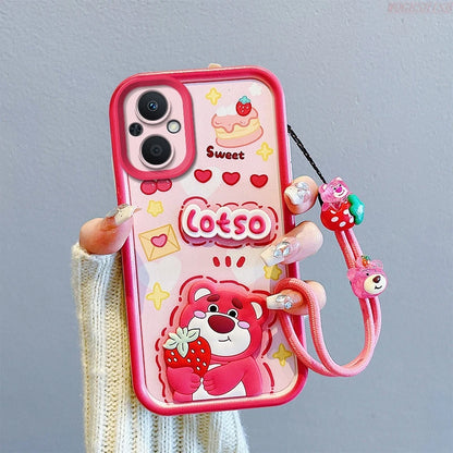 Strawberry Bear Strap Case For iPhone