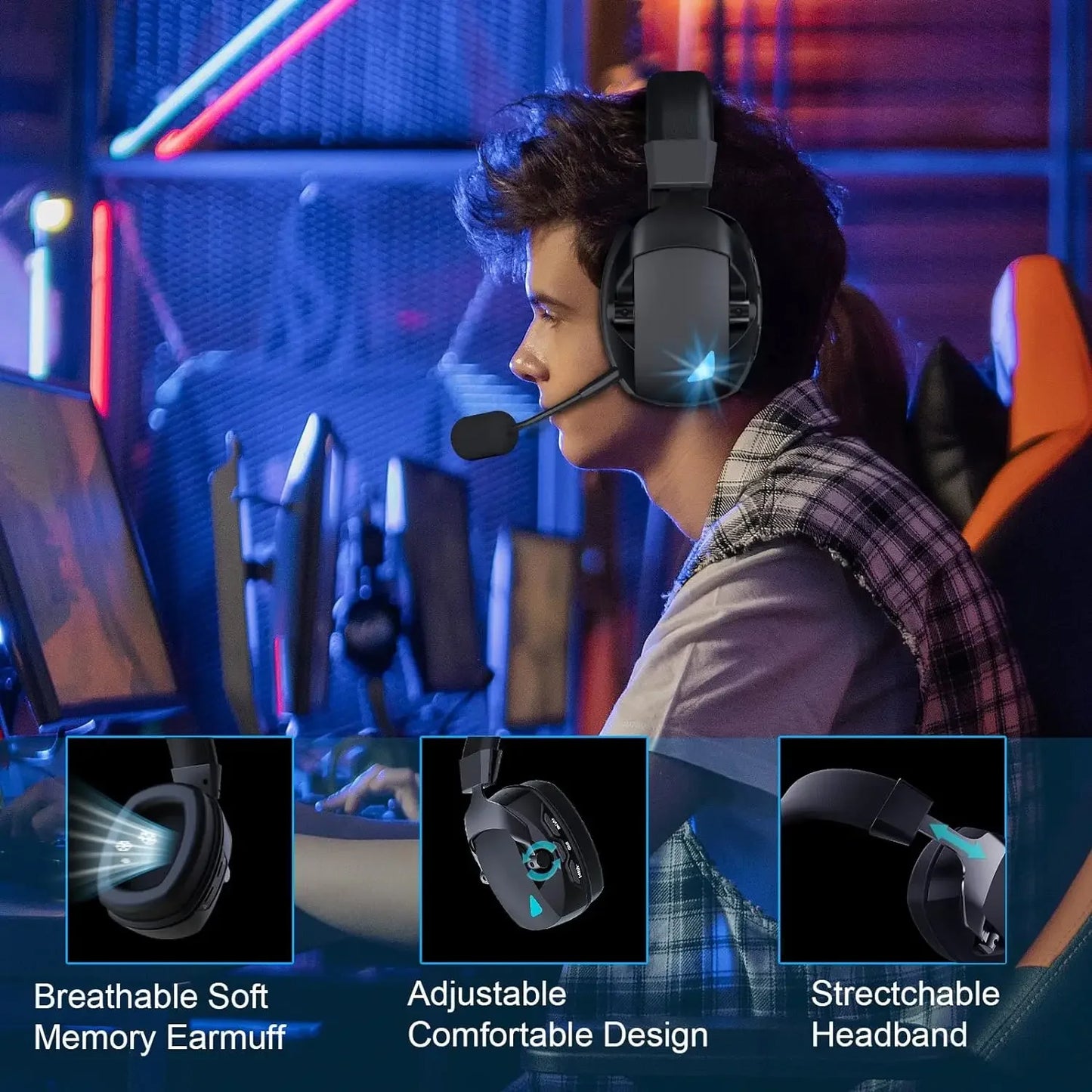Meg Wireless Wired Gaming Headset with Mic