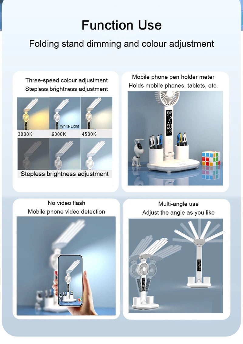 Rechargeable LED Lamp Fan