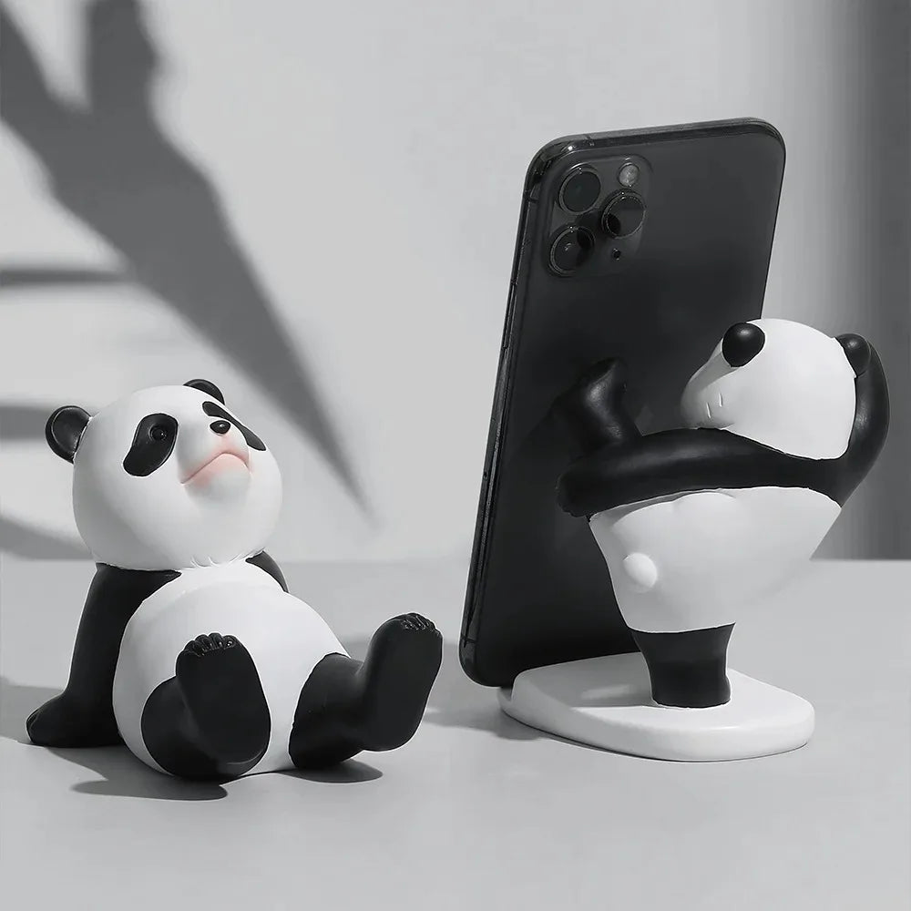 Panda Figurines Mobile Phone Stand Holder
