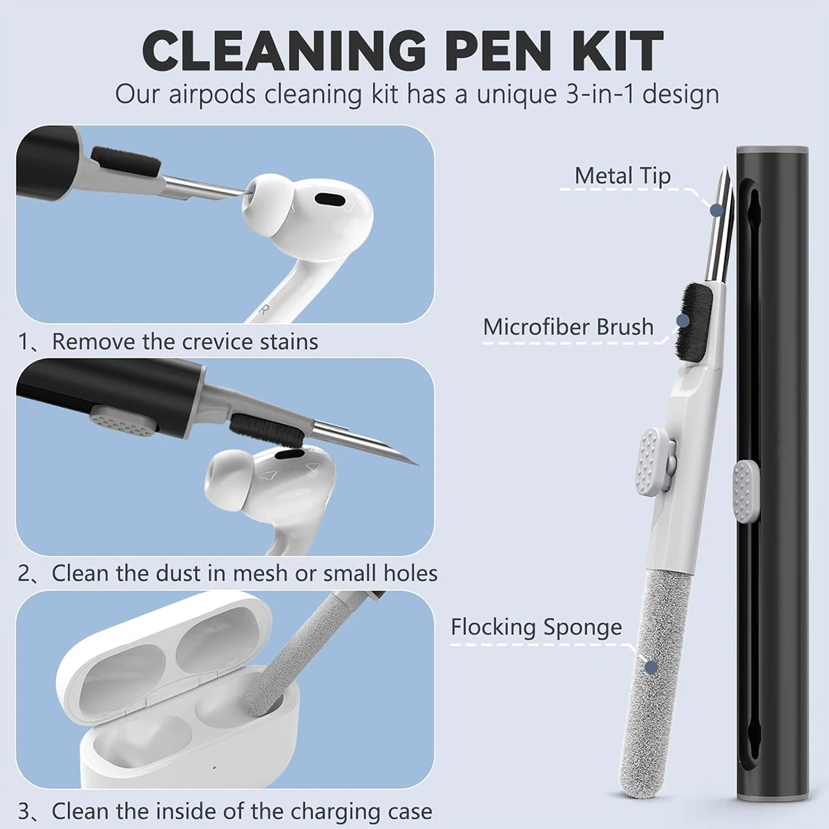 Silicone Case for AirPod Pro 1/2 with Cleaner Kit