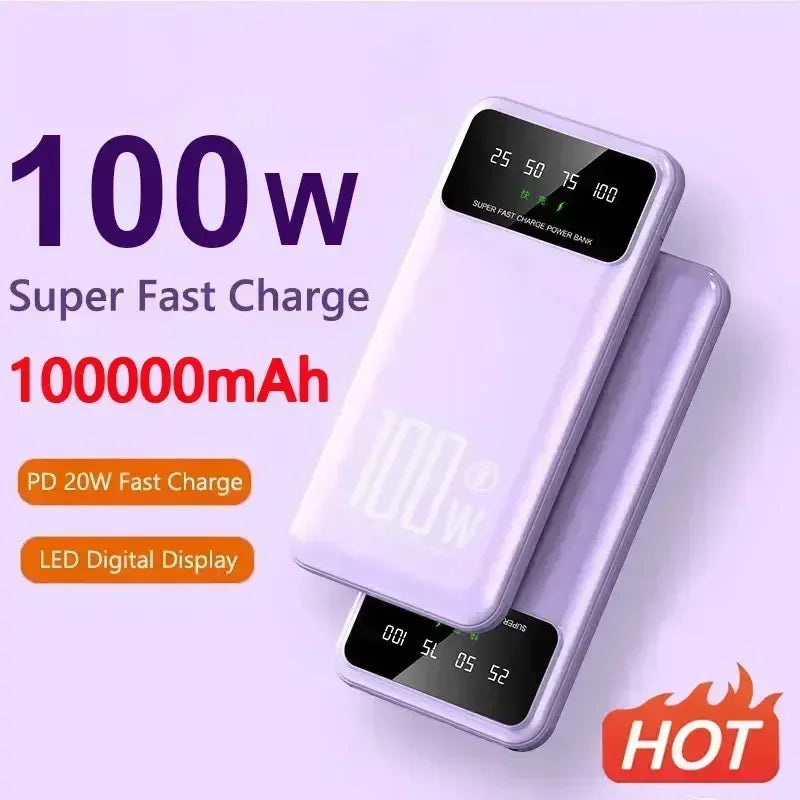 100W Super Fast Charging Portable Power bank