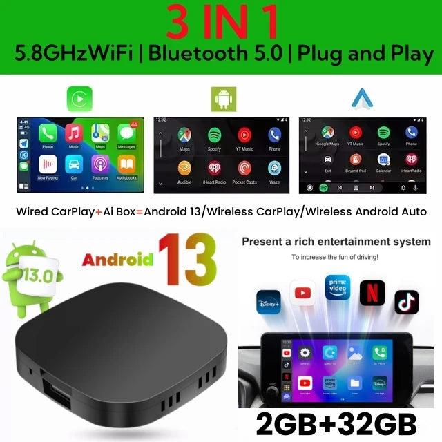 CarPlay AI Box Android 13 - Youtube Netflix