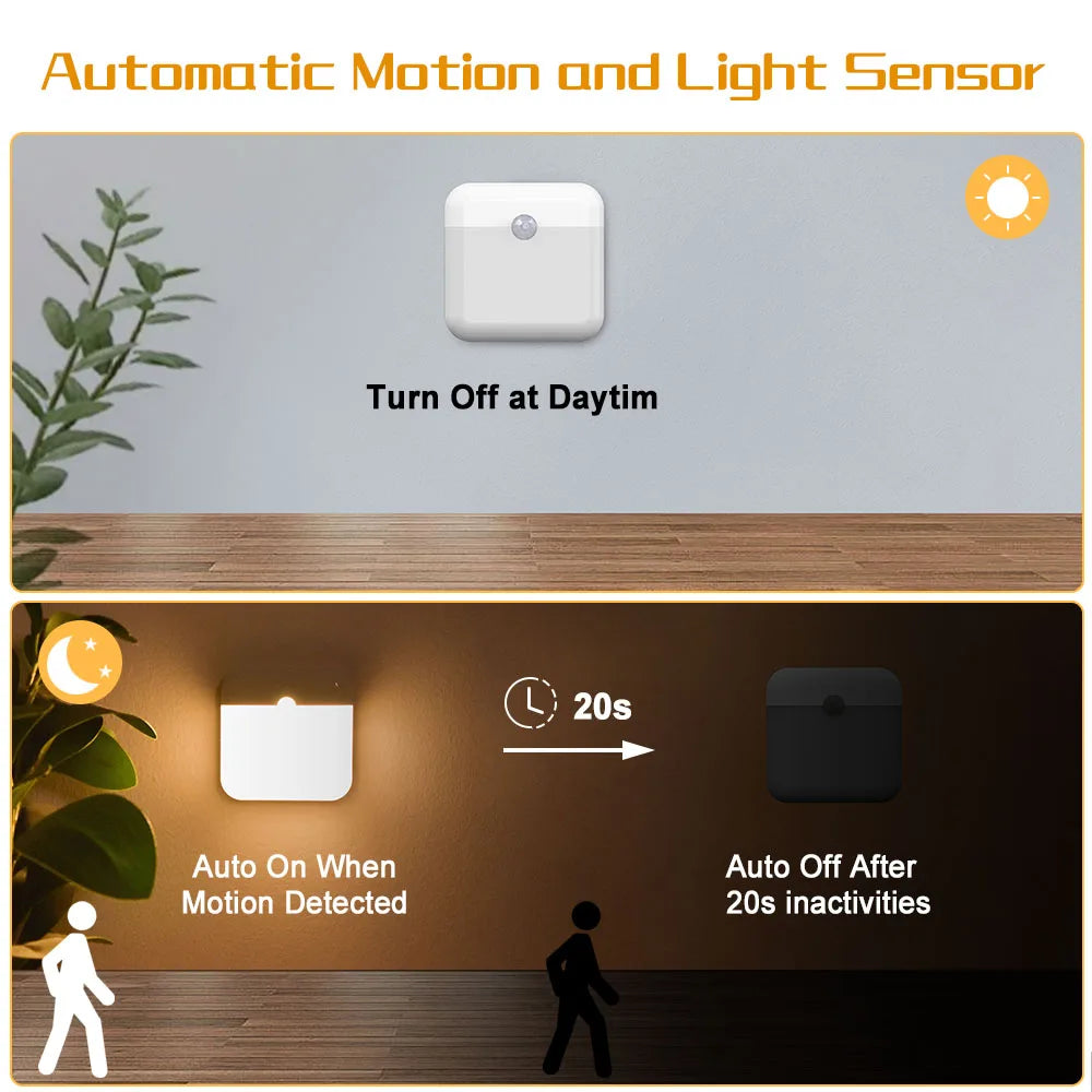 Motion Sensor LED Night Light Rechargeable