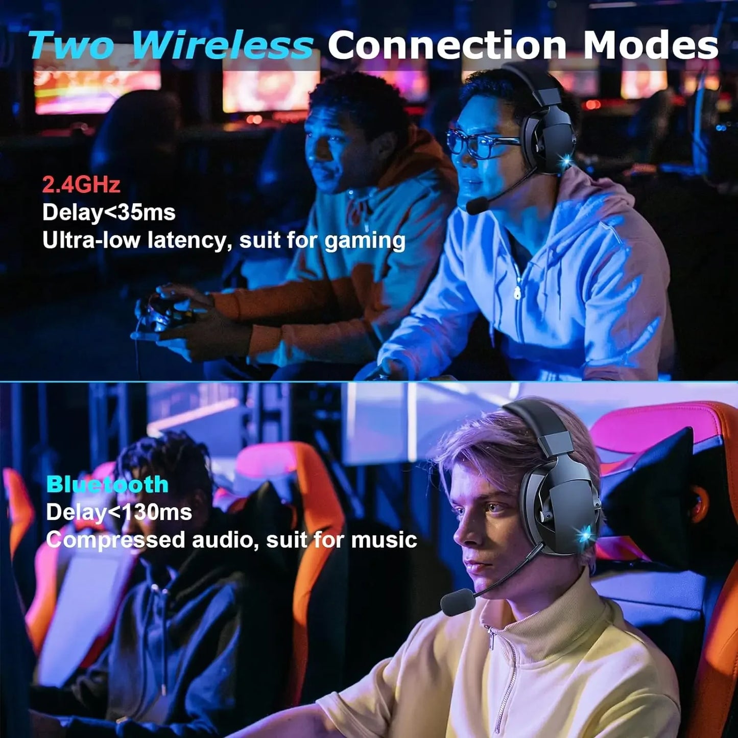 Meg Wireless Wired Gaming Headset with Mic